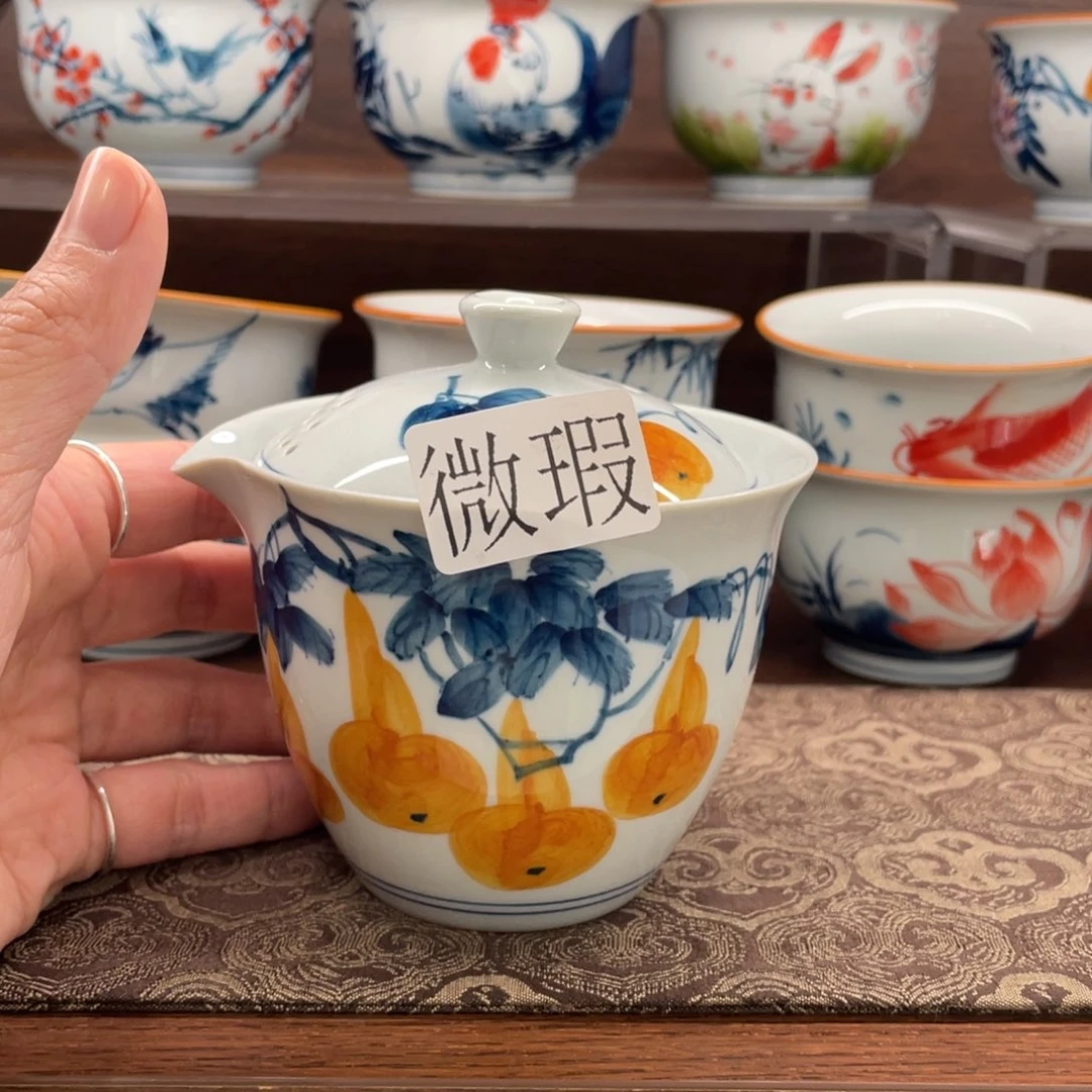 有瑕釉下彩纯手绘