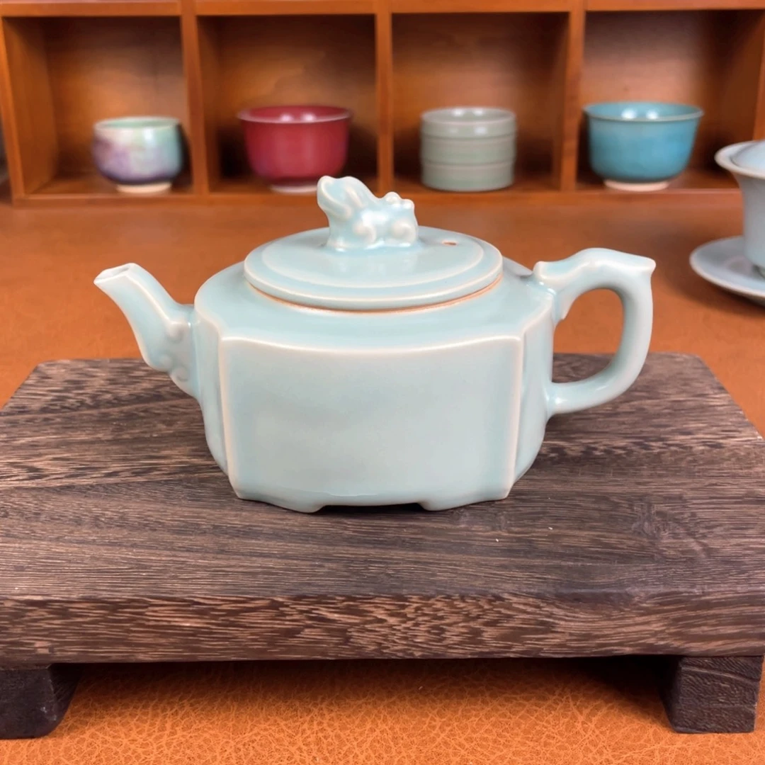 瓷片原矿汝瓷四方龙壶