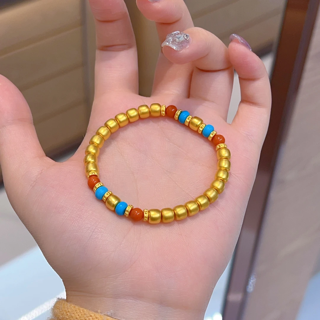 宝裕华黄金足金999 古法苹果珠手串