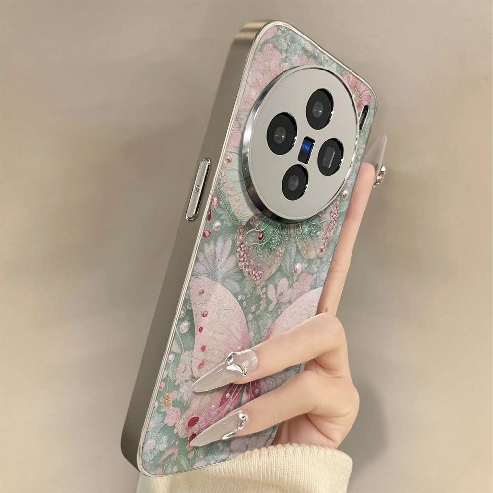 花朵蝴蝶适用vivox200手机壳全包防摔高级感个性创意新女款保护套