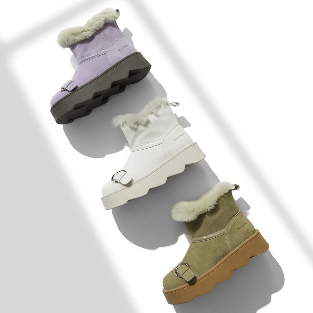 原创新品首发真皮棉靴2024年新款软底敲软敲舒适女棉靴8261