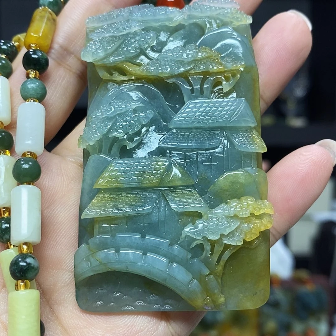 未镶嵌岫玉挂件吊坠项链