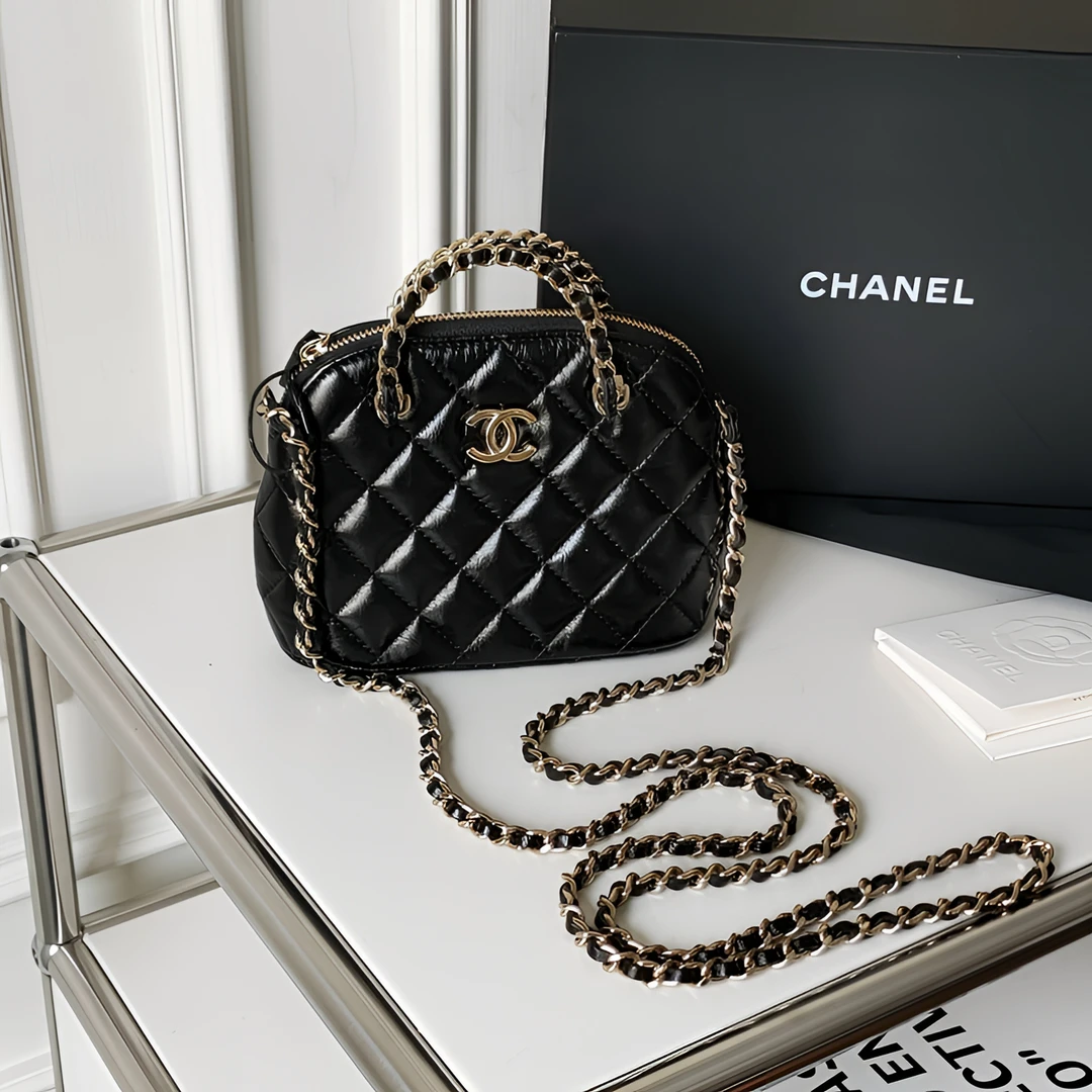 全新未使用 Chanel/香奈儿 Azul-24B黑金羊皮精致时髦斜挎包41050