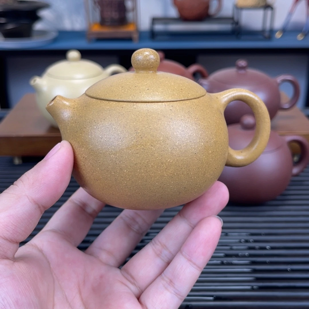 紫砂茶壶170毫升半手工黄金段西施