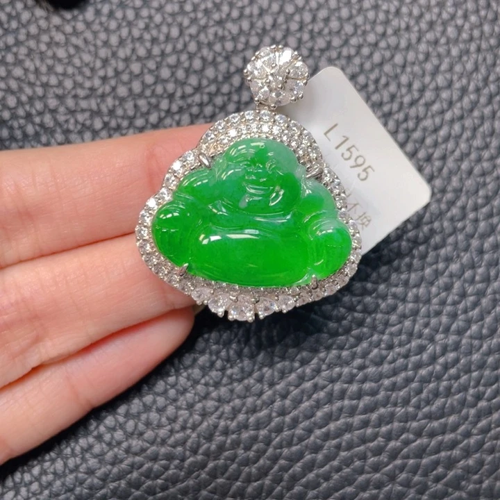 翡翠银S925镶嵌吊坠(不含链)