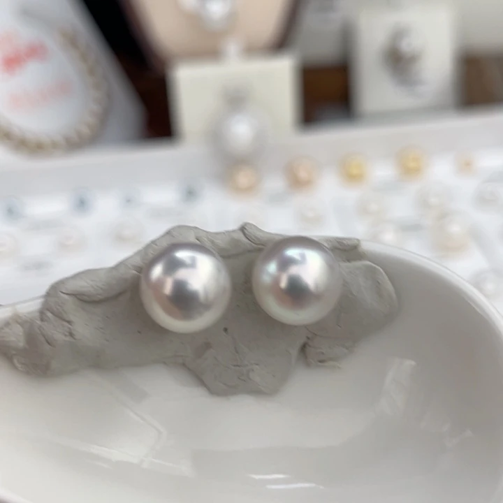 未镶嵌裸珠海水珍珠澳白可素钉