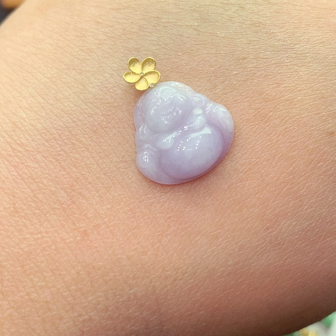 翡翠颈饰18K金镶嵌纯天然