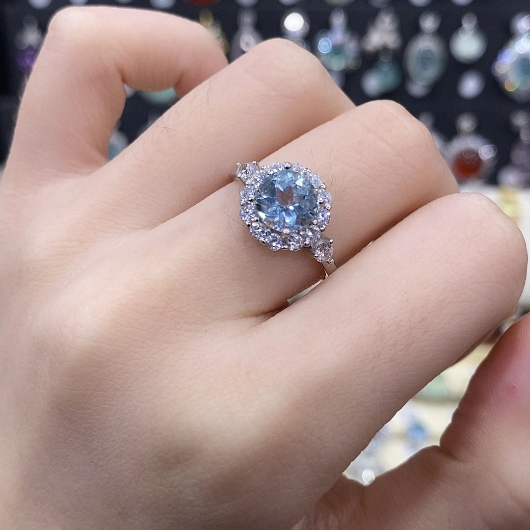 托帕石银S925镶嵌戒指