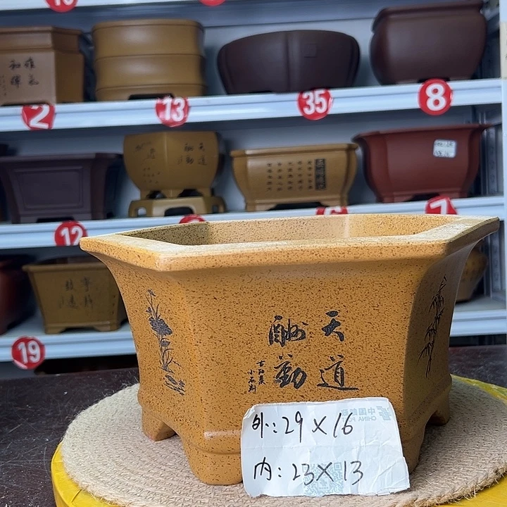 紫砂花盆蛇年大吉