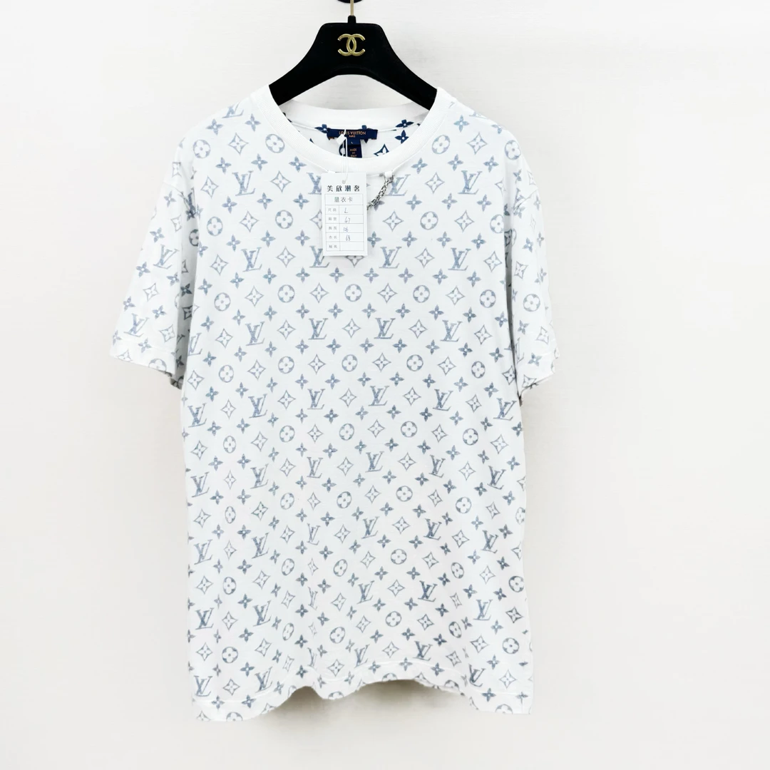 99新 LouisVuitton/路易威登 蓝色满印四花短袖 L码胸围106衣长68