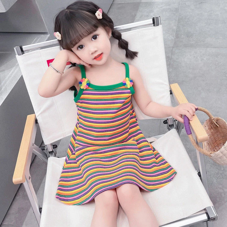 女童连衣裙夏季儿童冰丝吊带裙2025新款女宝宝夏装小女孩日韩童装