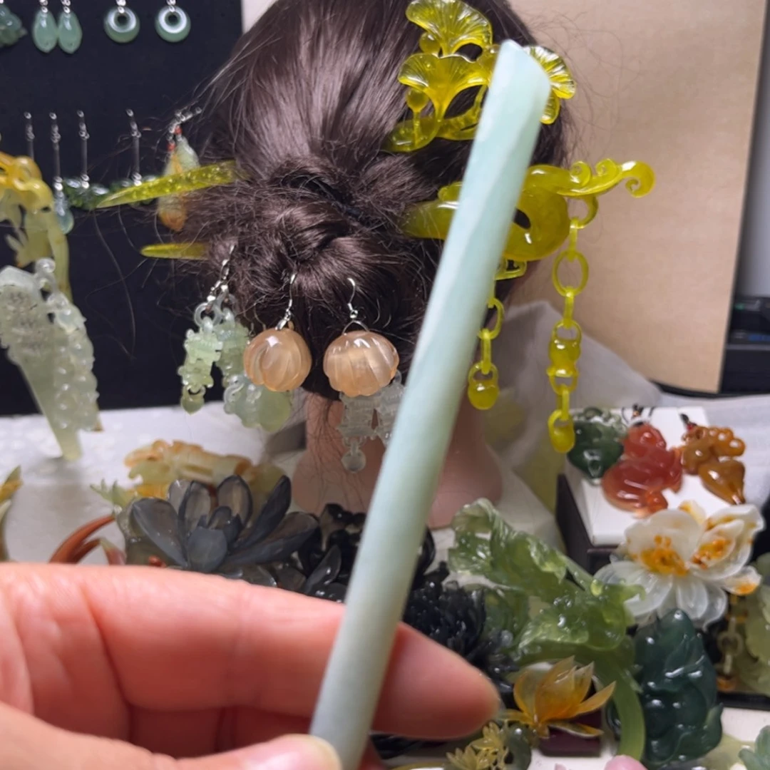 【闪购商品】合金蛇纹石玉发饰