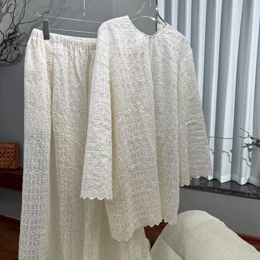 小香风上衣裤子重工薄款法式时尚气质女装轻奢镂空