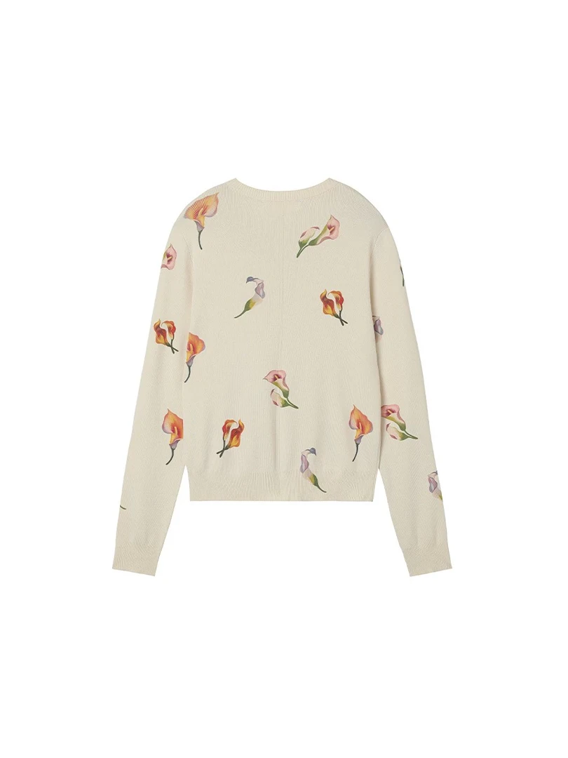 [新品]UHOOWU设计师品牌25早春休闲印花毛衣开衫