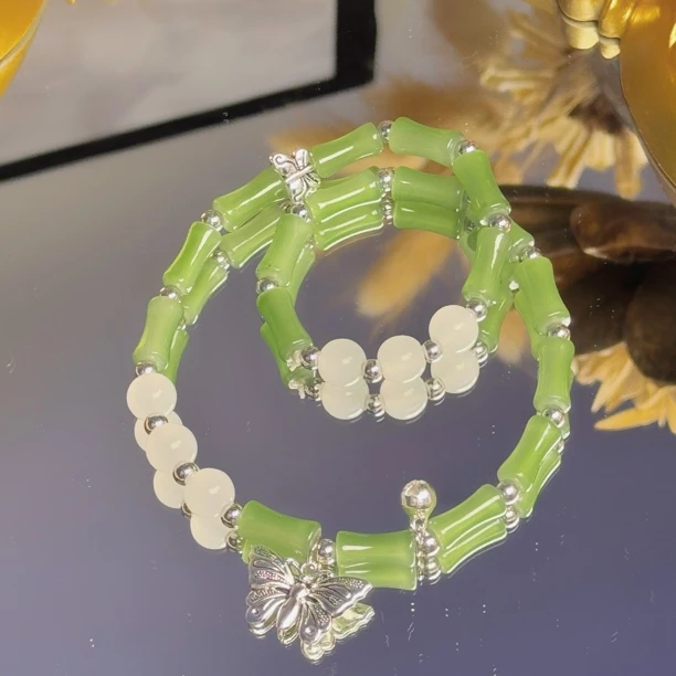 手工串珠新中式竹节双圈