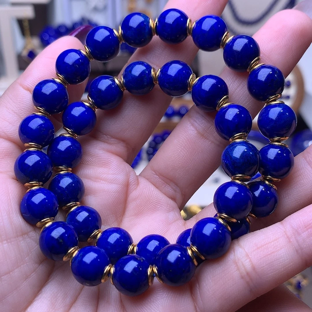 青金石银S925镶嵌10.8m双圈网红款