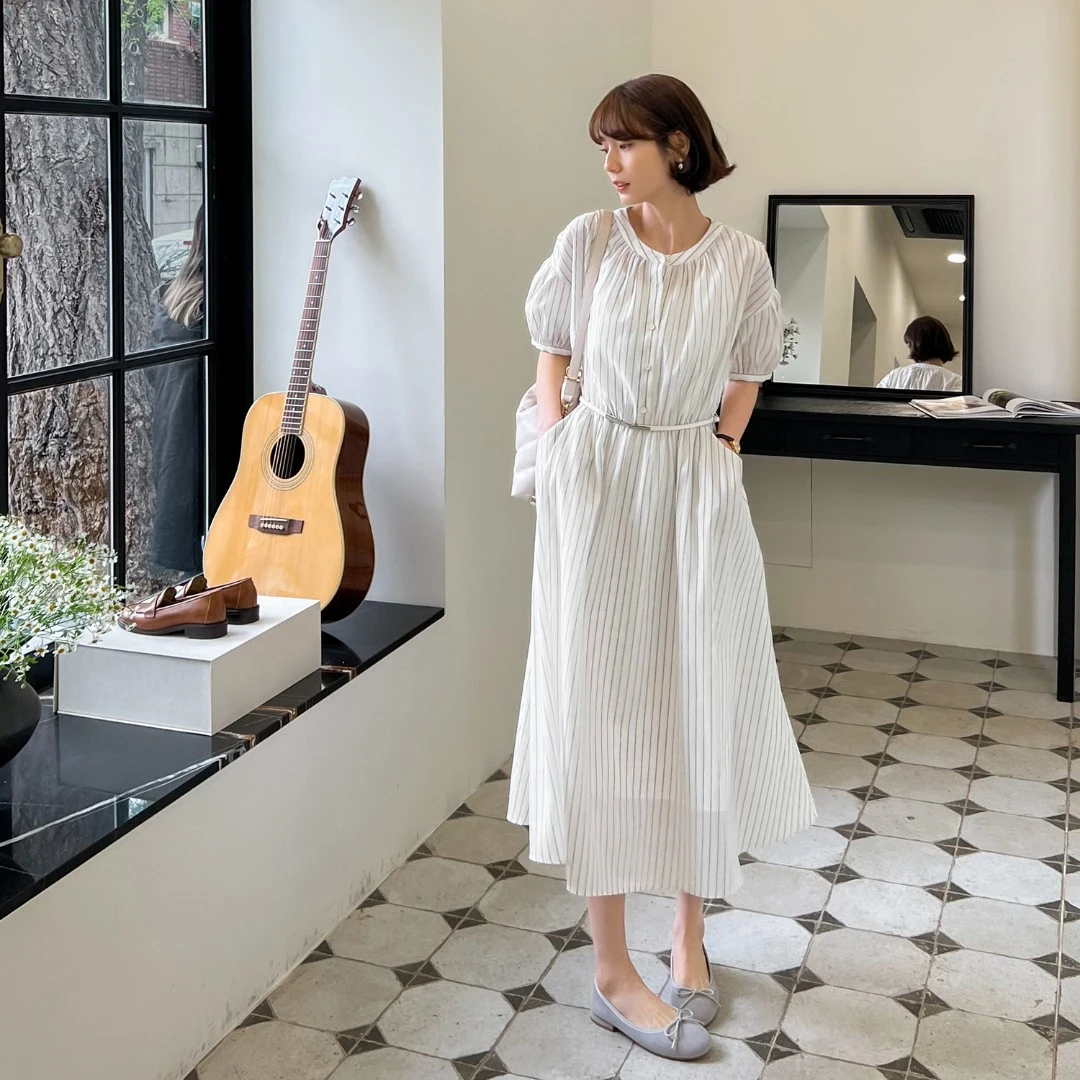 【复古像素】条纹连衣裙FS301L002