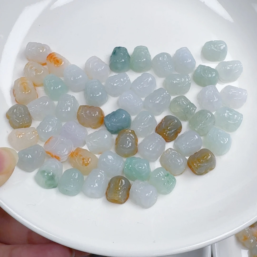 翡翠散珠通孔貔貅一个可以选