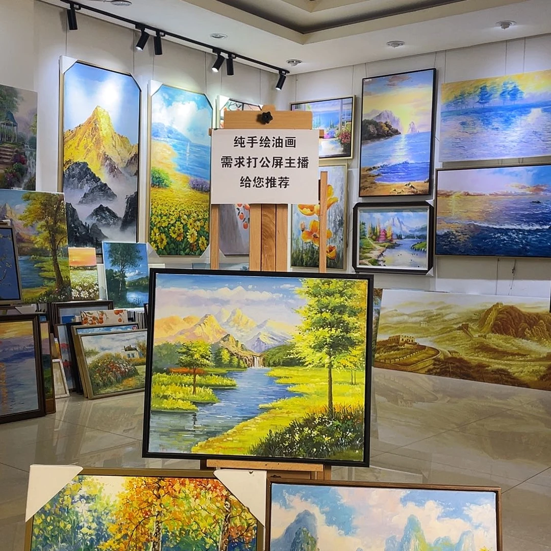 横款纯手绘油画带框60*70cm