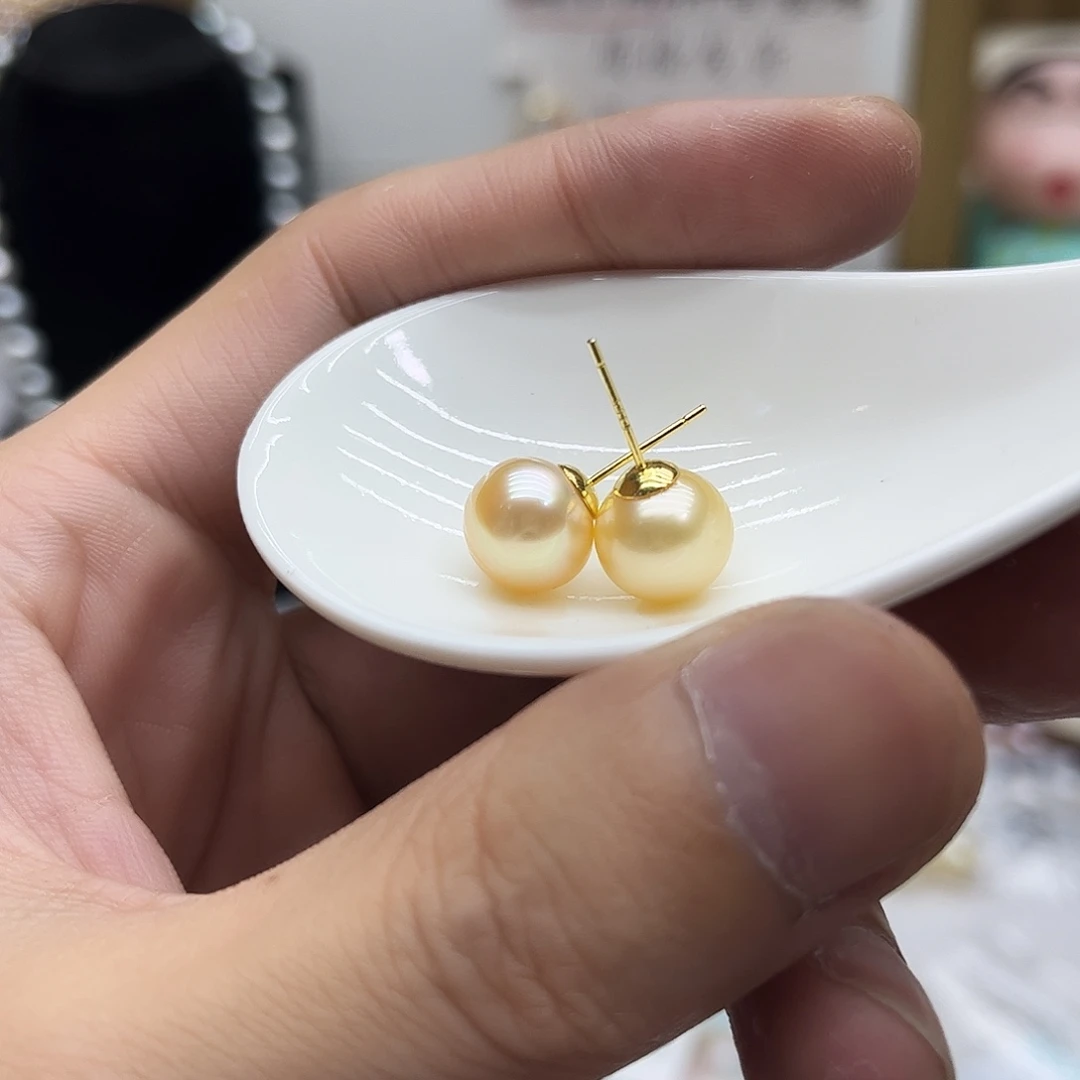 银S925镶嵌耳饰海水珍珠