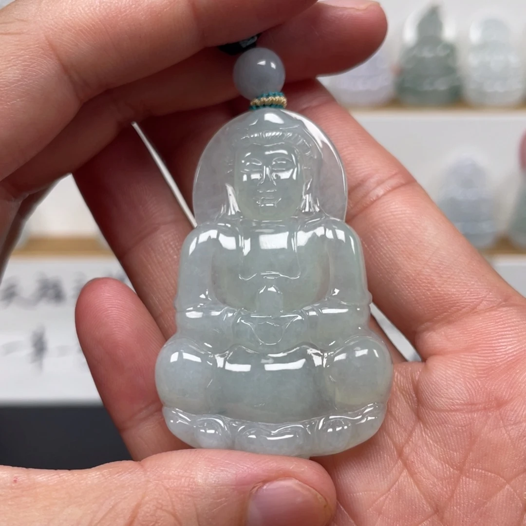 翡翠未镶嵌颈饰天然翡翠A货观音23号
