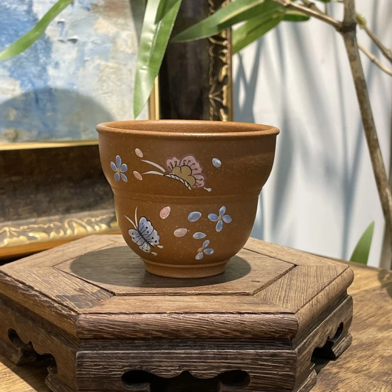 段泥蝶恋花葫芦杯紫砂杯