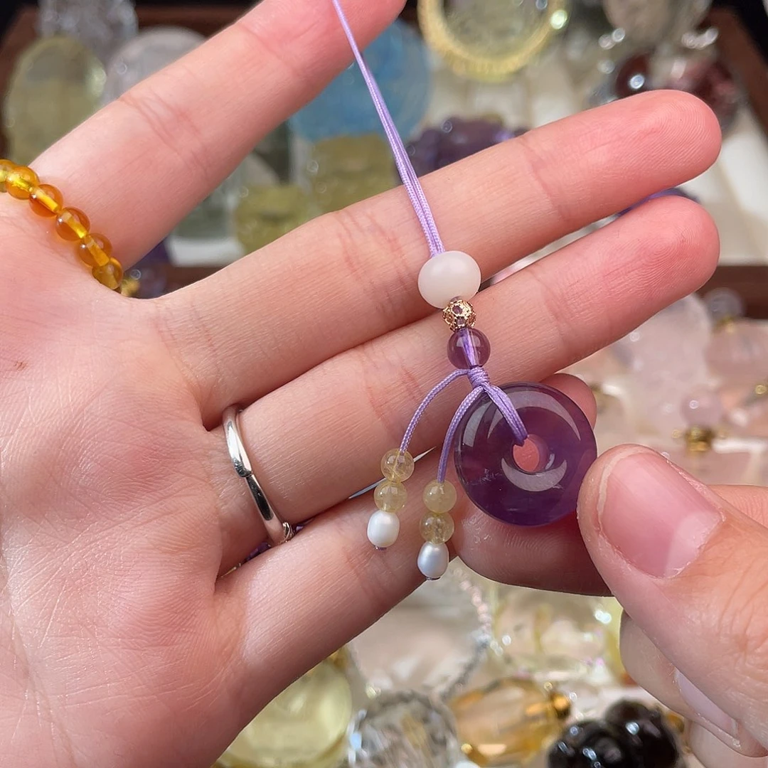 水晶颈饰银S925镶嵌天然水晶吊坠475