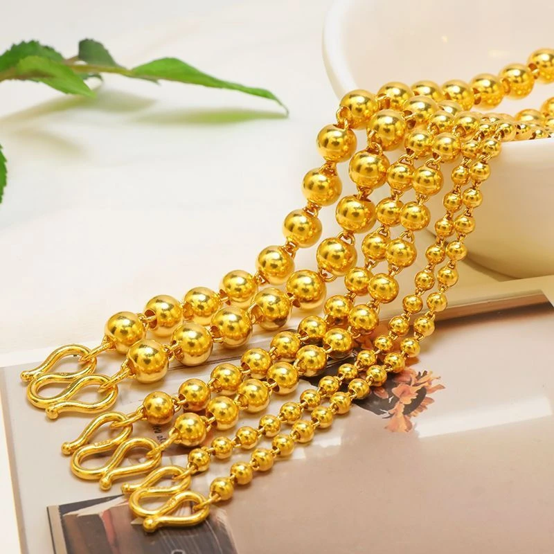 合金项链 正品男女款项链光珠圆珠链子情侣款送妈妈送老婆礼物