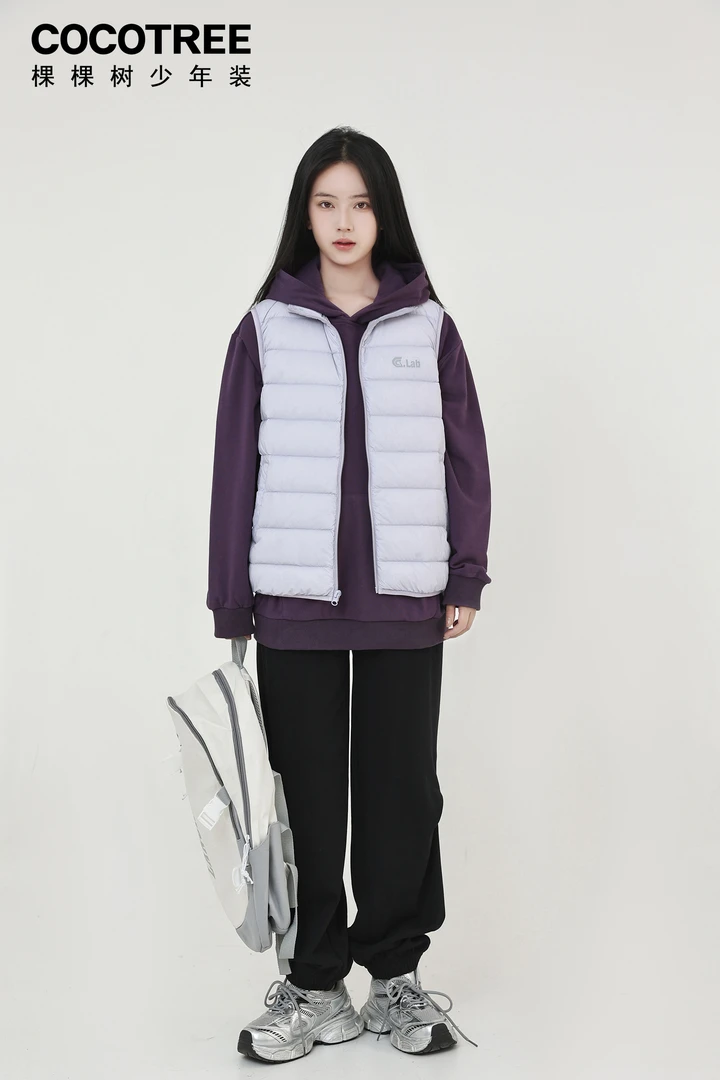棵棵树青少年装轻羽绒马甲尺码130-185