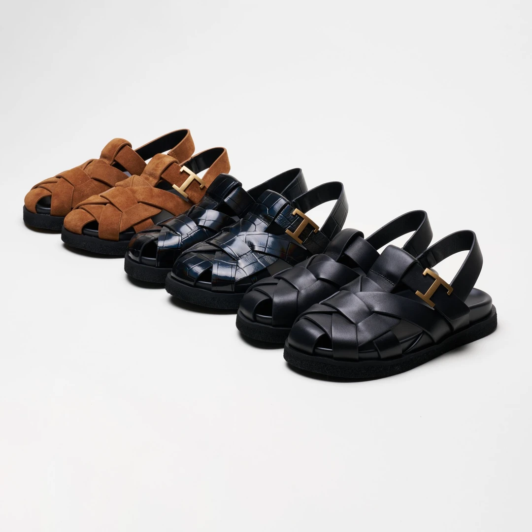 【甜甜专属】复古包头罗马鞋女厚底编织镂空凉拖鞋F006