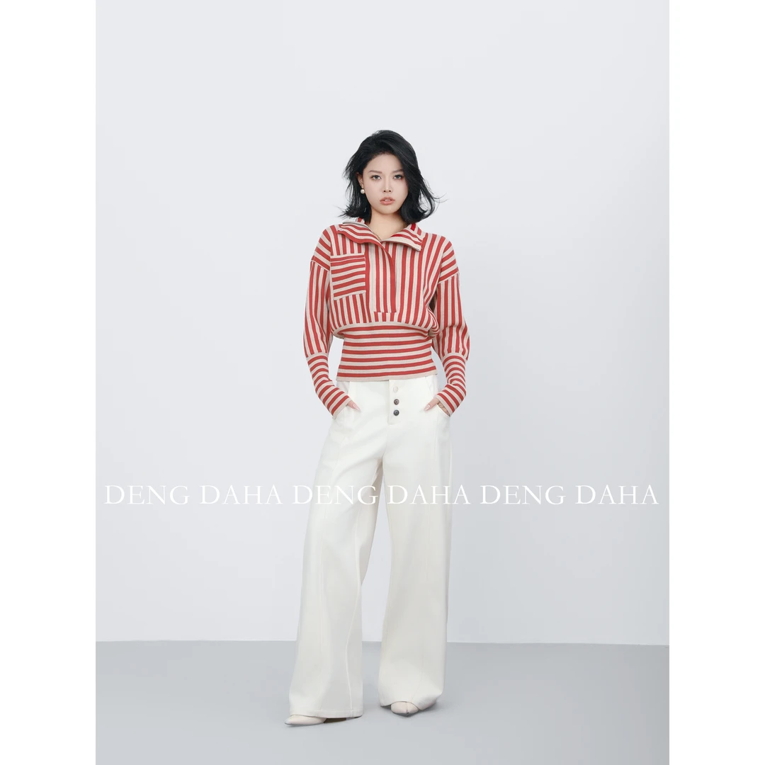 SANOIAN·宋三千秋冬条纹高领毛衣针织衫长袖HBZEH641158 nnassa