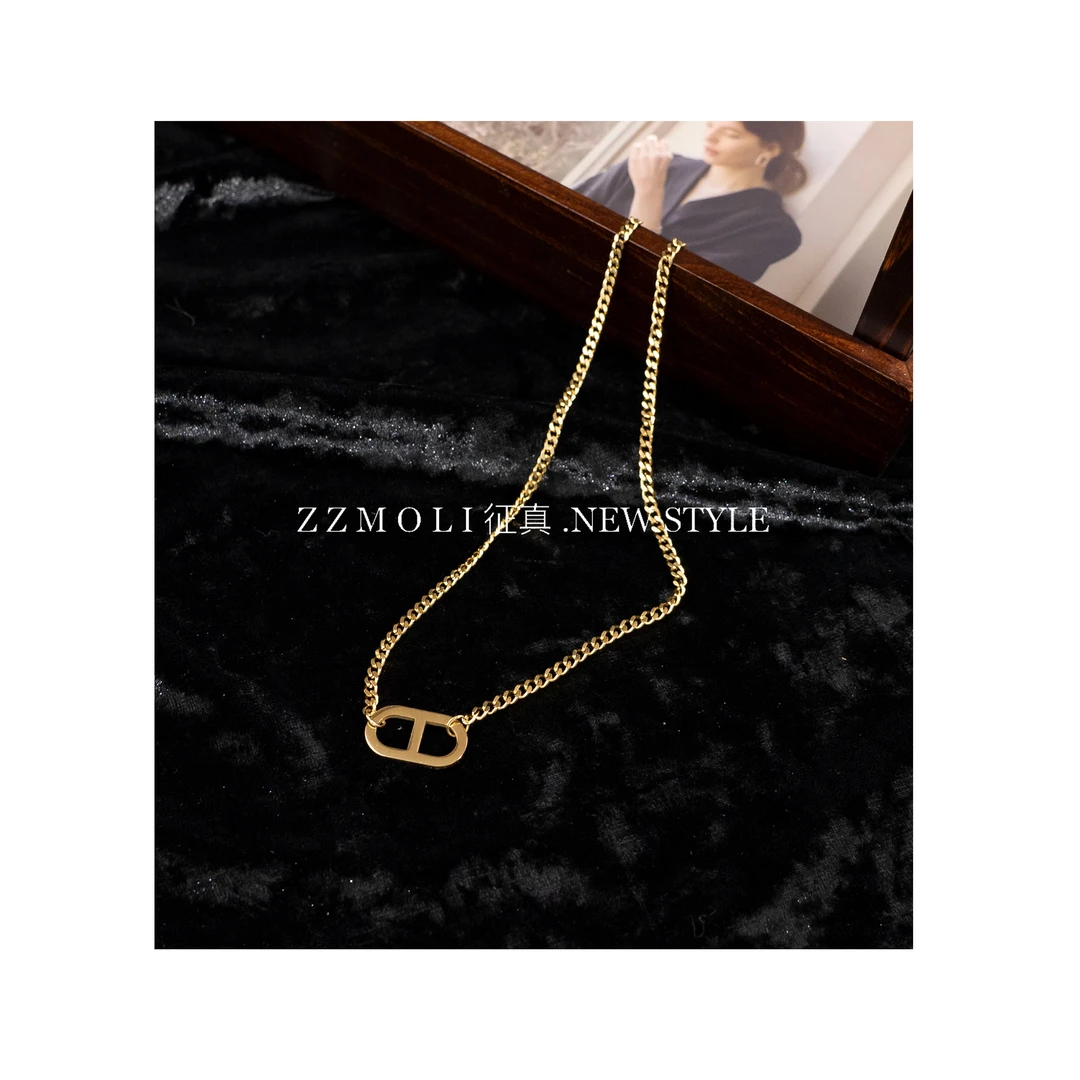 合金项链 短款猪鼻时尚项链女款轻奢百搭简约饰品ZBP8972