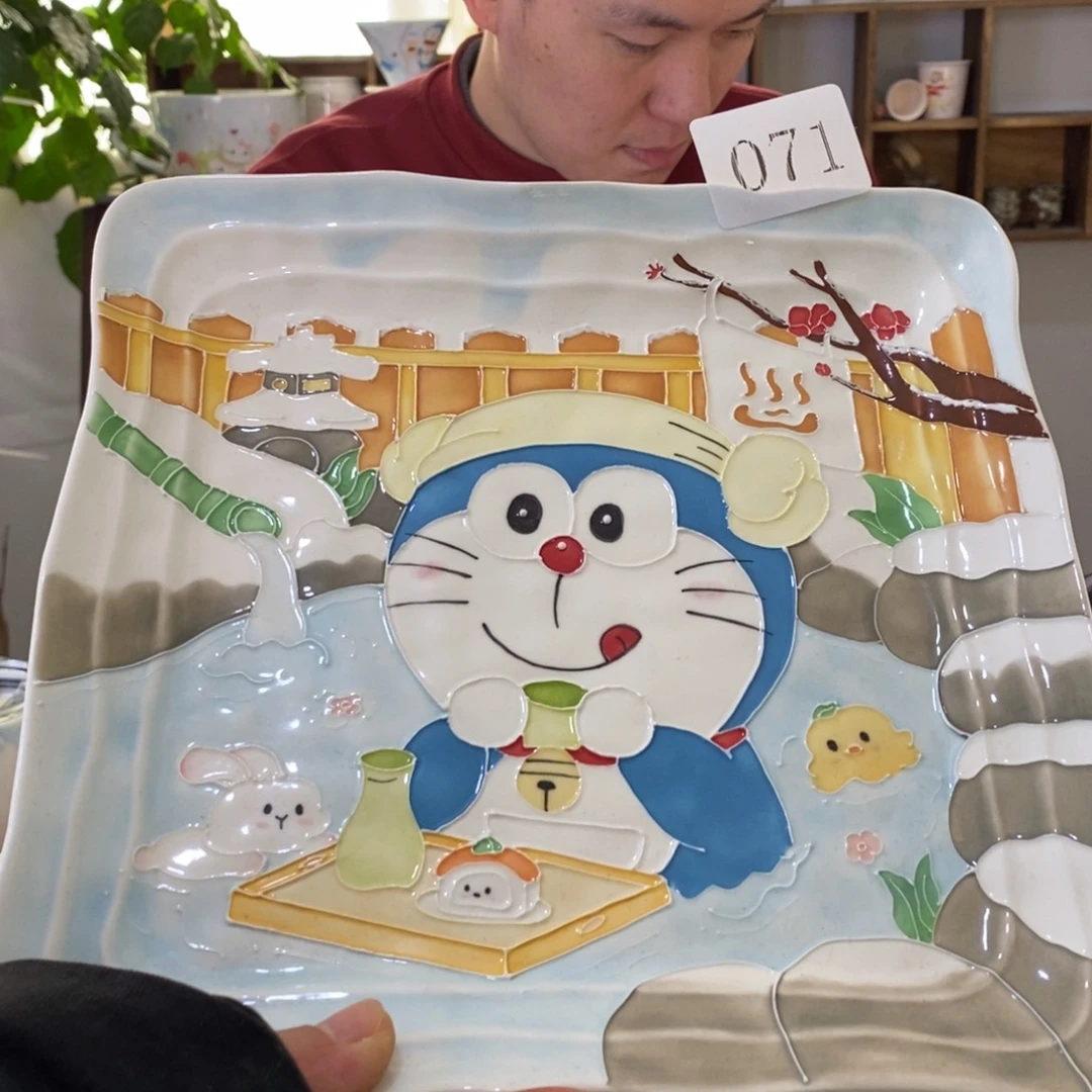 瓷片景德镇釉下彩手绘