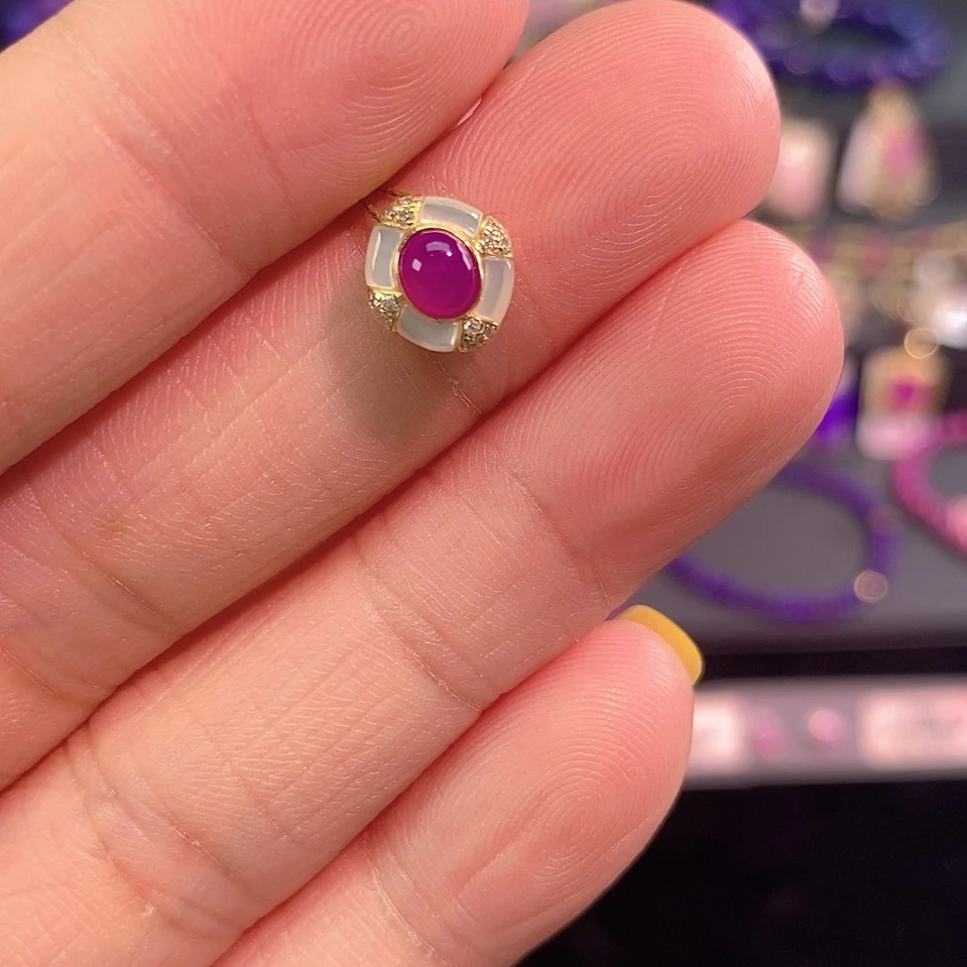 18K金镶嵌苏纪石（舒俱来）吊坠(不含链)