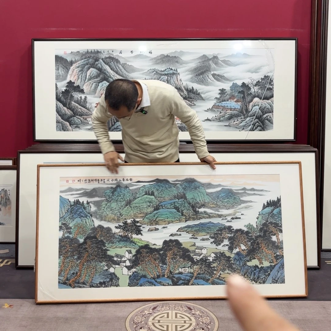 国画手绘作品带框160/80