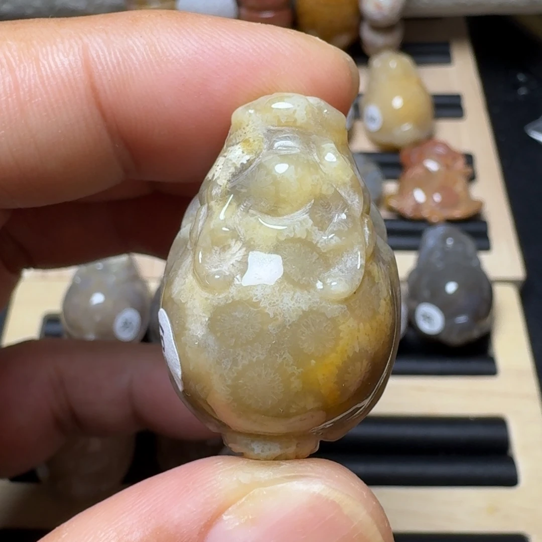 未镶嵌纯天然色有机玉石保真色硅化玉