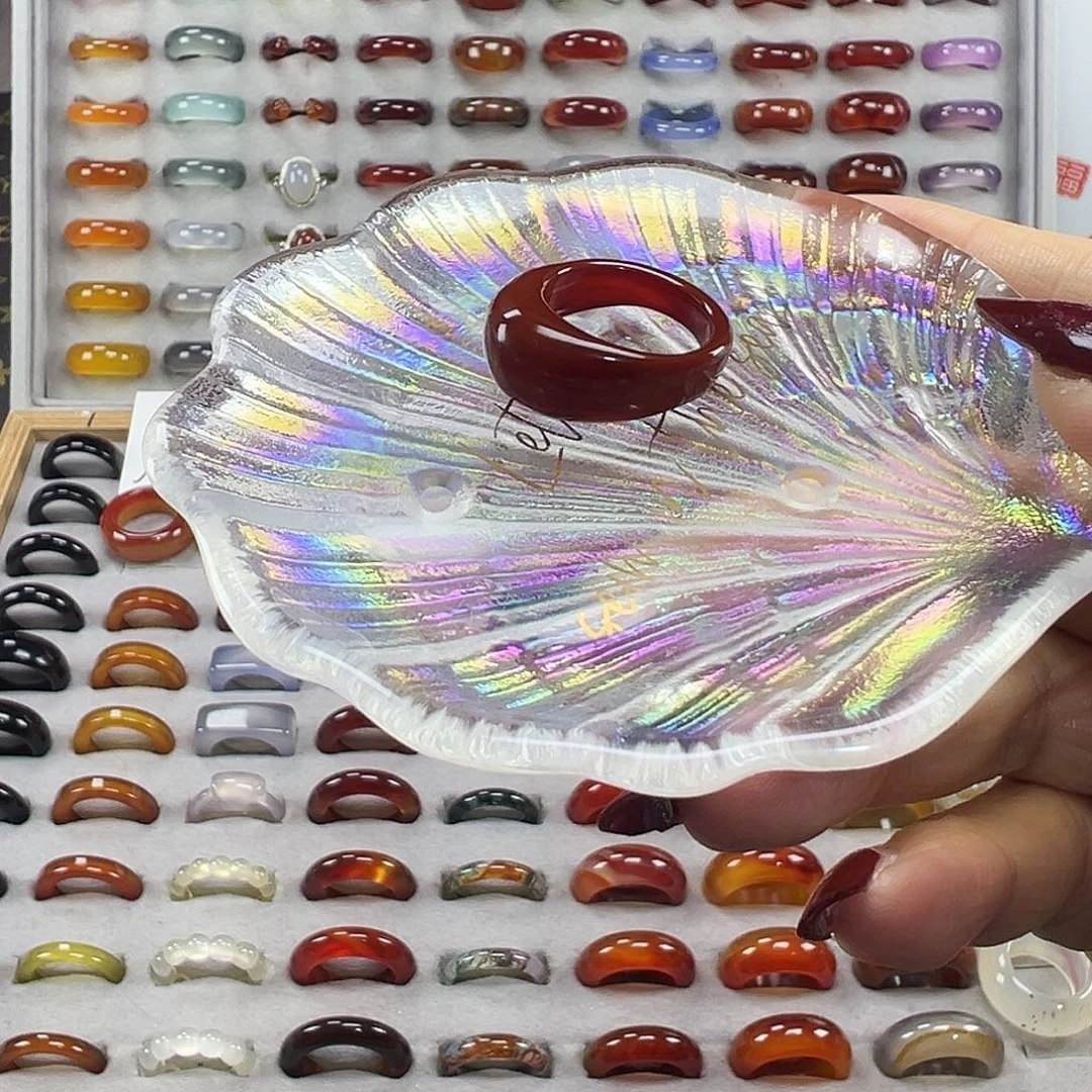 玛瑙/玉髓未镶嵌戒指B10不退换18港17