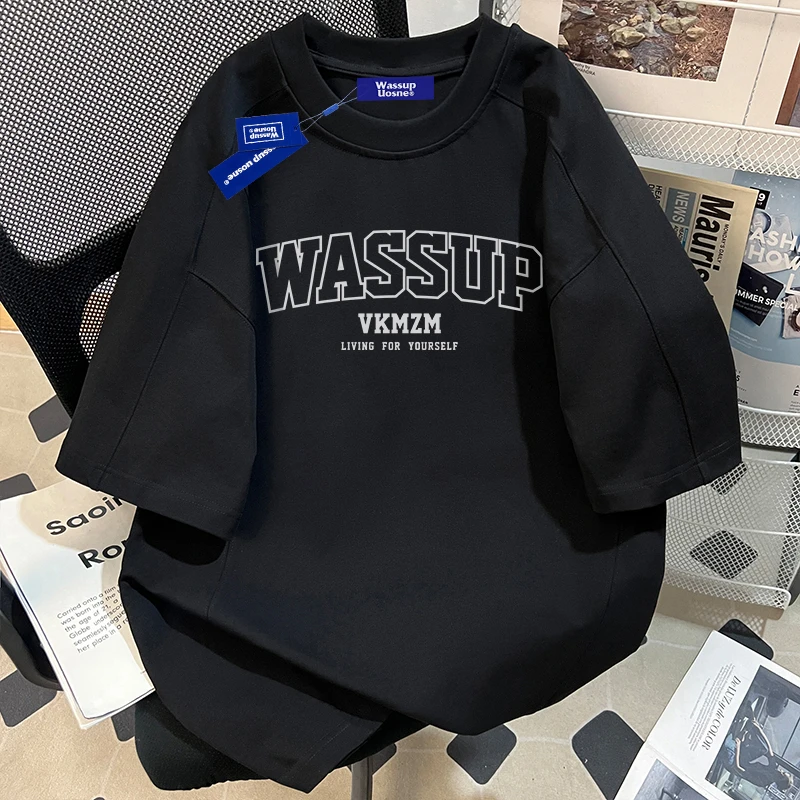 重磅纯棉黑色短袖T恤男夏季潮牌高级感休闲半袖上衣爆款2025新款