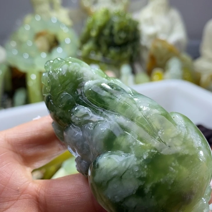 岫玉未镶嵌岫玉手把