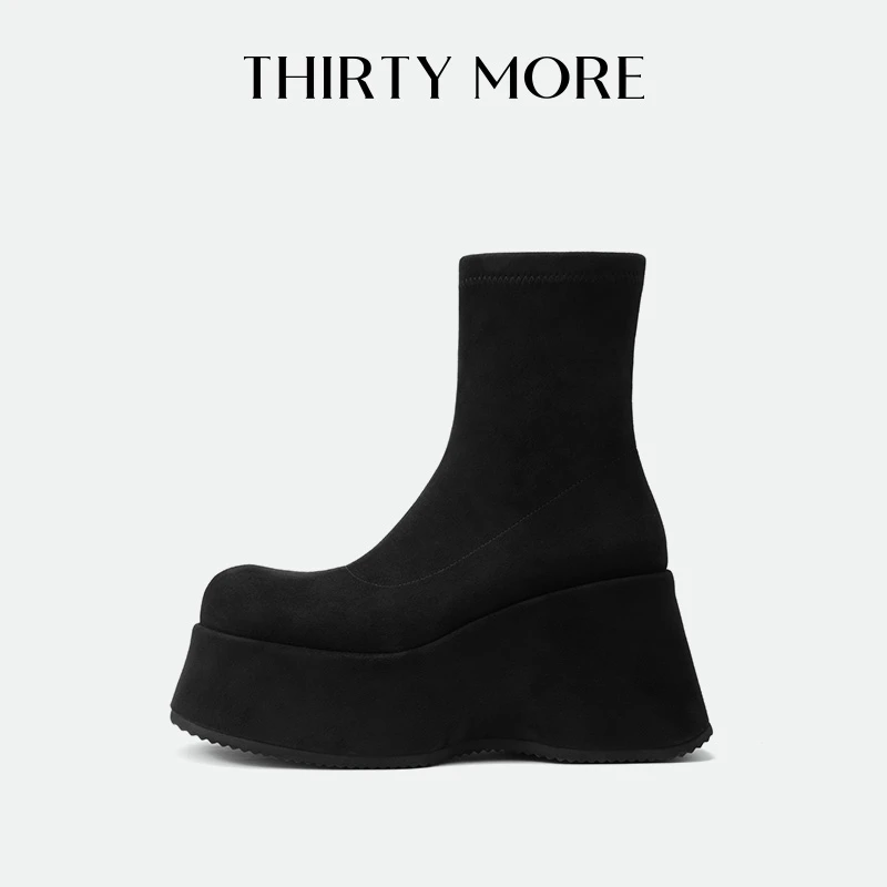 【城市漫步】Thirty More弹力靴2024秋冬新款时尚瘦瘦靴百搭短靴