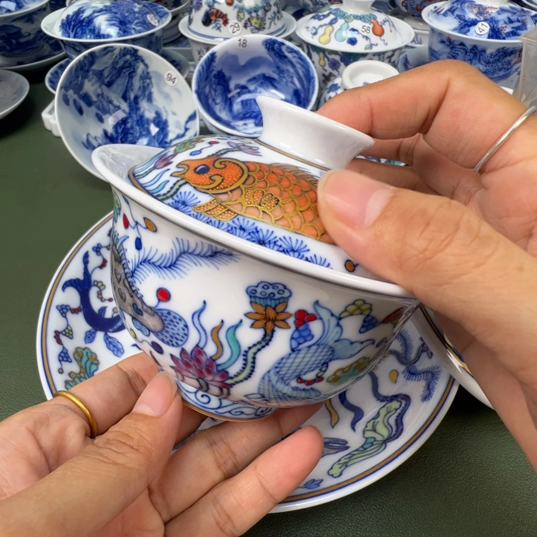 陶瓷景德镇纯手工纯手绘茶具木木15