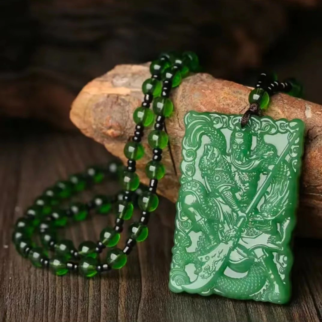 2.深绿双面关公经典百搭男女同款吊坠