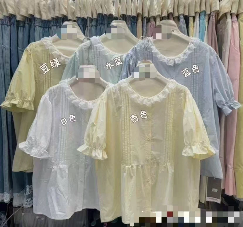 【S8314】夏季新款珍珠领衬衣