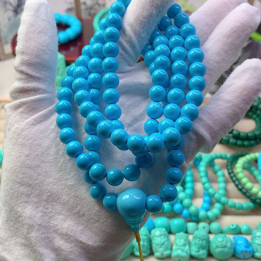 非金属卡8蓝色圆珠多圈带三通