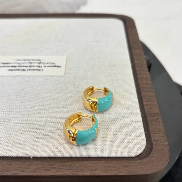 铜合金珐琅耳饰 双色凯耳环EH2694