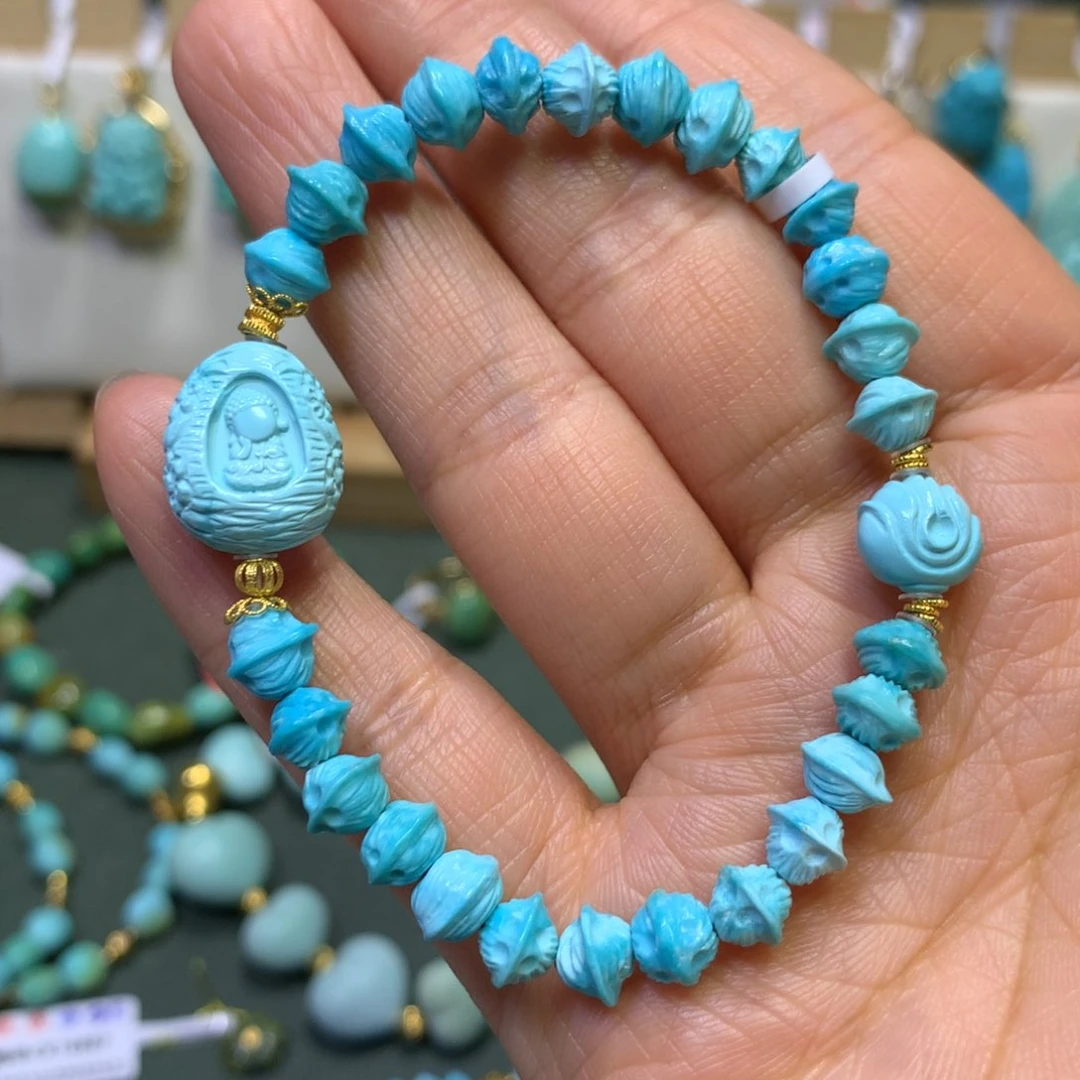 绿松石手串18K金镶嵌