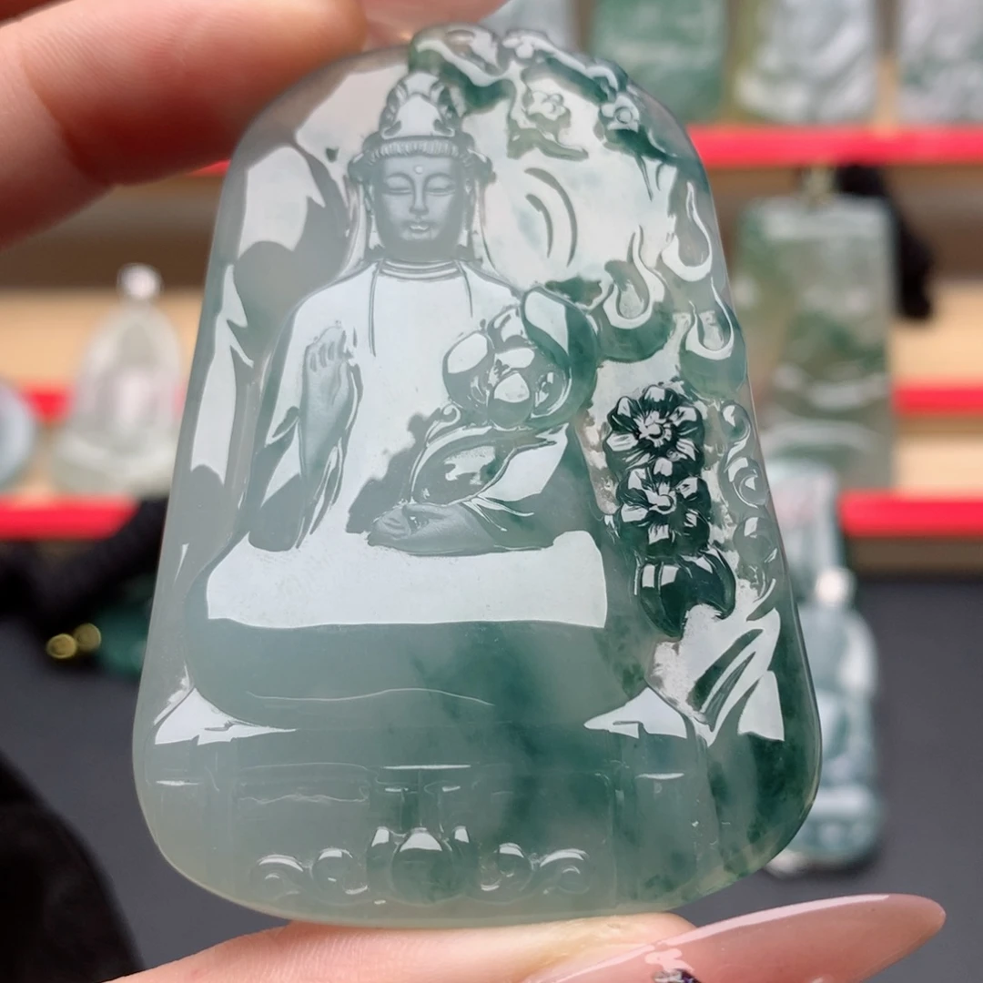 一***逢颈饰未镶嵌翡翠素衣观音