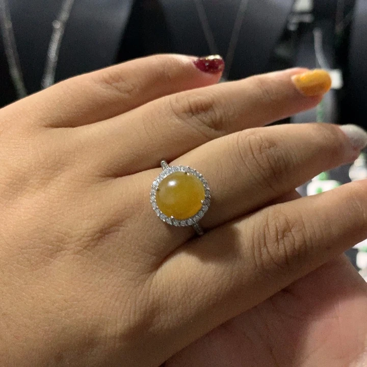 翡翠银S925镶嵌戒指