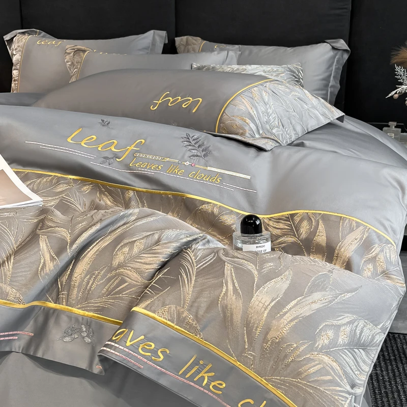 品牌家纺春夏季高档浮雕纯棉四件套全棉床单被套刺绣床笠床上用品