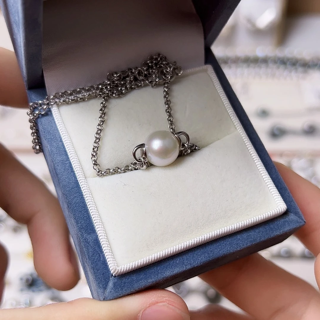 淡水珍珠颈饰银S925镶嵌